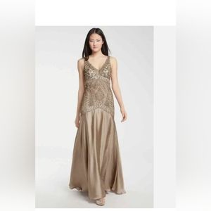 Sue wong beautiful beaded satin dress size 8